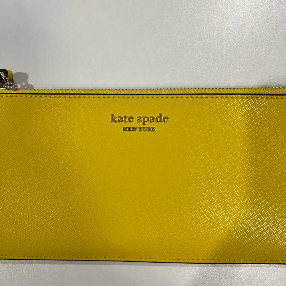 Yellow Kate Spade Card Holder Zip Wallet